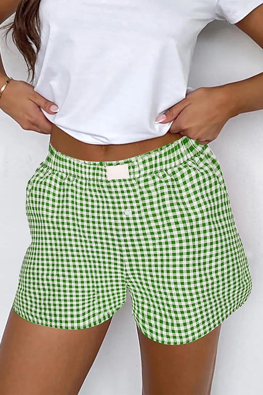 Pantalones cortos a cuadros verde y blanco de Trendsi, ideales para un look fresco y casual