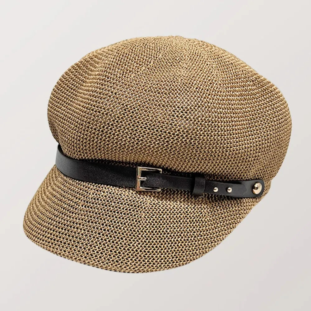 Sombrero de paja con hebilla de Trendsi, estilo moderno y ligero para el verano