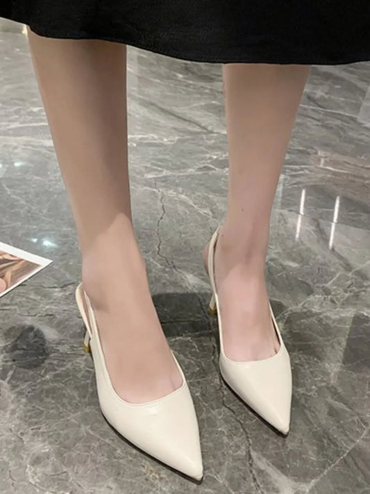 Zapatos de tacones con punta puntiaguda mujer en color blanco con diseño elegante y cómodo