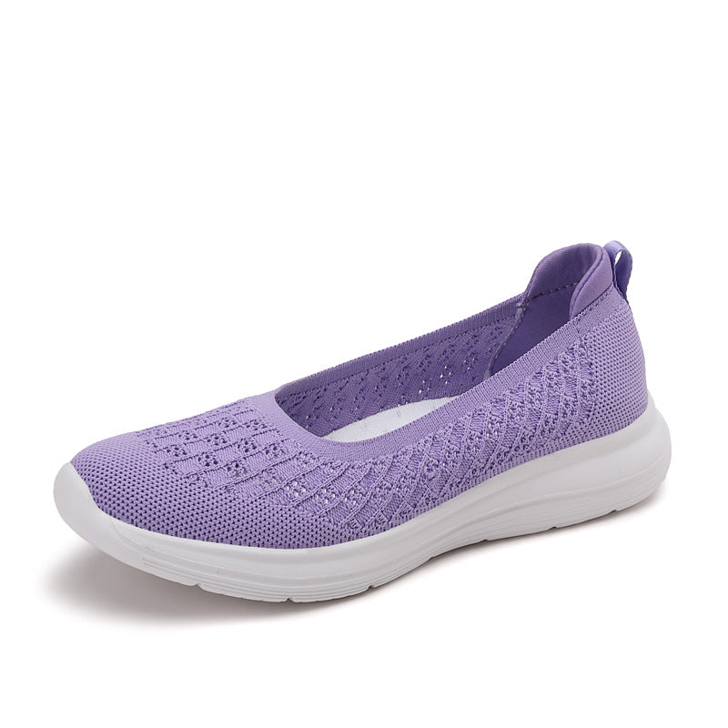 Zapatos sin cordones casual en color lila con diseño transpirable y suela cómoda para uso diario